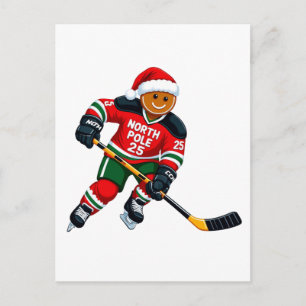 Carte Postale Pain d'épice Hockey Noël 2026 Fêtes Sports