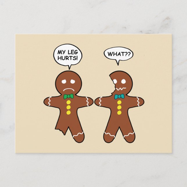 Carte Postale Pain d'épices biscuit Humour de Noël Beige Fêtes (Devant)