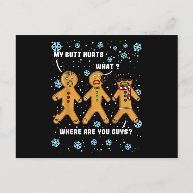 Carte Postale Pain d'épices Homme Cookie My Butt Hurts Funny Chr (Devant)