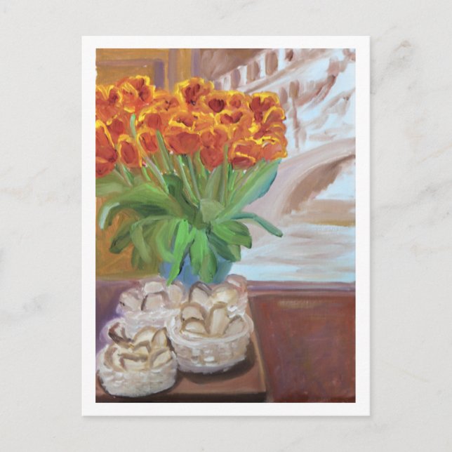 CARTE POSTALE PAIN ET TULIPS À PARIS (Devant)