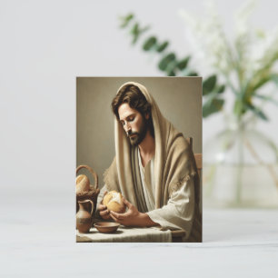 Carte Postale Pain Sacré : Geste d'amour de Jésus