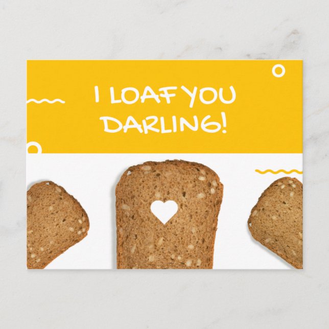 Carte Postale Pain Toasté au Fromage Jaune Drôle (Devant)