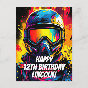Carte Postale Paintball Anniversaire fête personnalisée