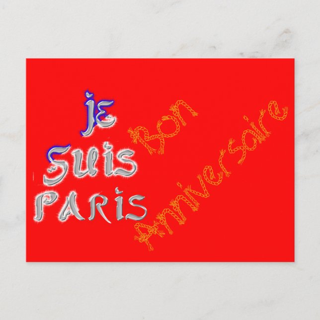 Carte Postale Pair d'Anniversaire "Joyeux Anniversaire" Je Suis (Devant)