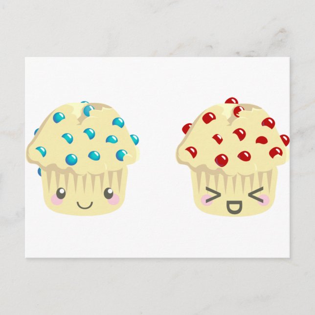 Carte Postale Paire de muffin sucré et tarte (Devant)