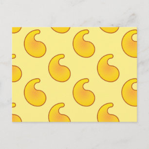 Carte Postale Paisley jaune or et banane