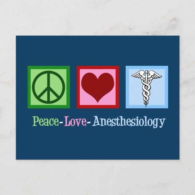 Carte Postale Paix Amour Anesthésiologie (Devant)