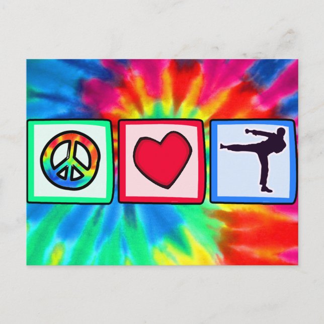 Carte Postale Paix, Amour, Arts Martiaux (Devant)