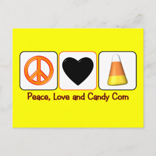 Carte Postale Paix, amour et bonbons Corn