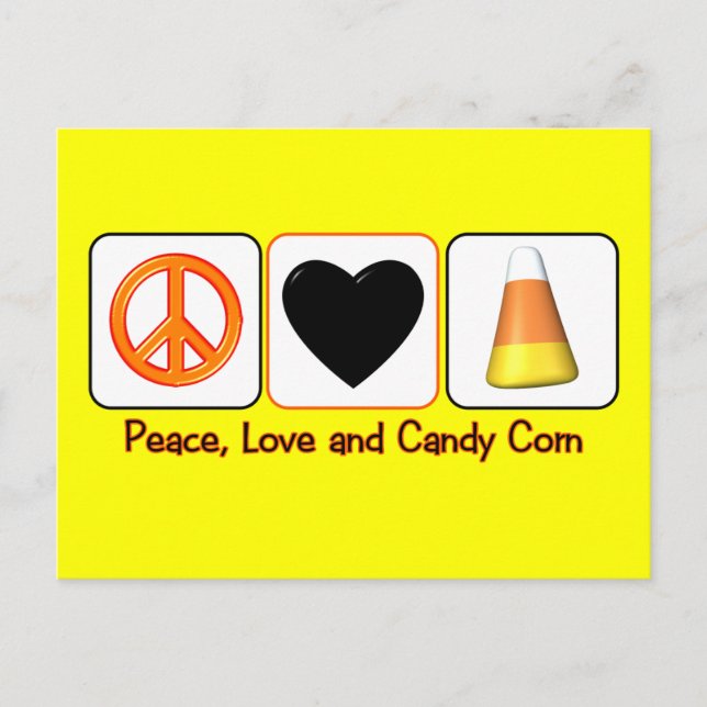 Carte Postale Paix, amour et bonbons Corn (Devant)