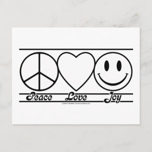 Carte Postale Paix Amour et Joie