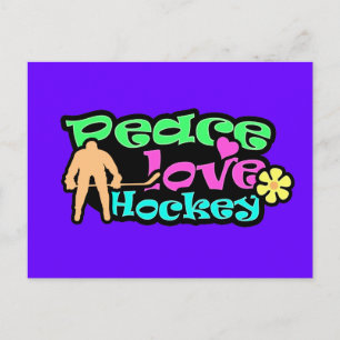 Carte Postale Paix, Amour, Hockey ; Retro