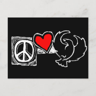 Carte Postale Paix, Amour, Pied-de-Corbeau