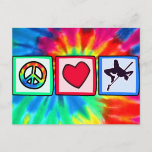 Carte Postale Paix, Amour, Saute