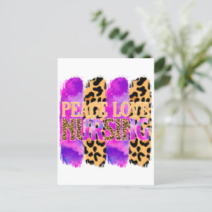 Carte Postale Paix Amour Soins Infirmiers – Création Mignonne d'
