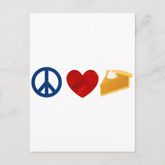 Carte Postale Paix, Amour, tarte Citrouille
