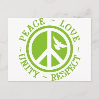 Carte Postale Paix Amour Unité Respect