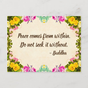 Carte postale Paix - Citation Bouddha