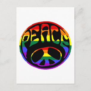 Carte Postale Paix - Drapeau gay