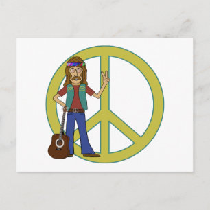 Carte Postale Paix hippie