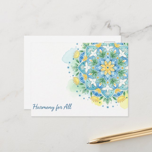 Carte Postale Paix internationale (Devant/Arrière en situation)