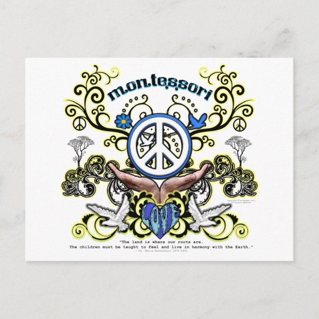 Carte Postale Paix Montesori (Devant)