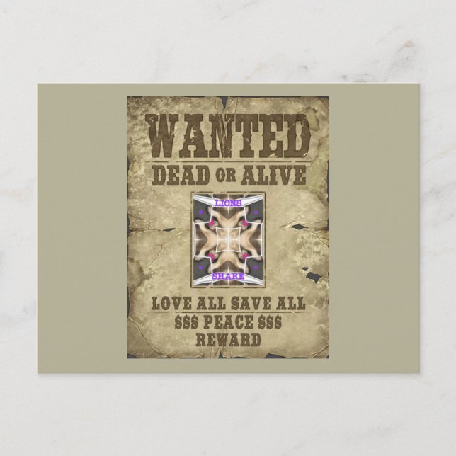 Carte Postale Paix Recherchée, Amour et Inspiration : Diffuser H (Devant)