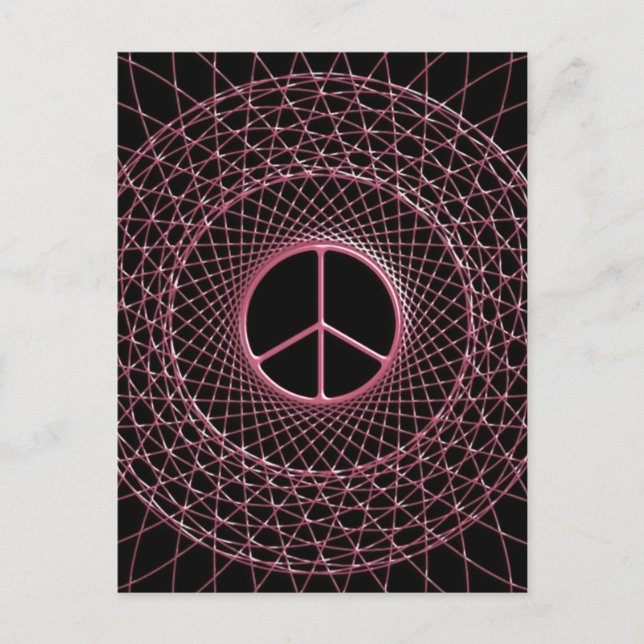 CARTE POSTALE PAIX ROSE SPIRAL (Devant)