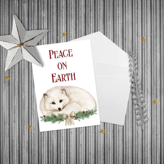 Carte Postale Paix sur Terre Fête de Fox Artique (Créateur téléchargé)