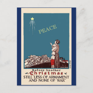 Carte Postale Paix vintage Noël vers 1918 art modifié