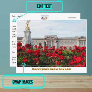 Carte Postale Palais de Buckingham avec Fleurs Londres Angleterr