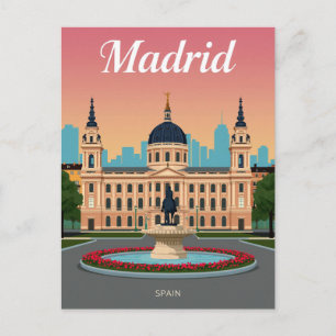 Carte Postale Palais de la Mairie de Madrid & Fontaine