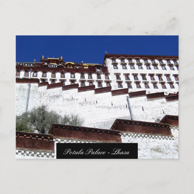 Carte Postale Palais de Potala, Architecture de Lhassa, Tibet bo (Devant)
