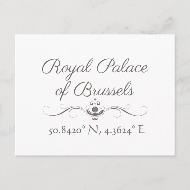 Carte Postale Palais Royal de Bruxelles Latitude Longitude (Devant)