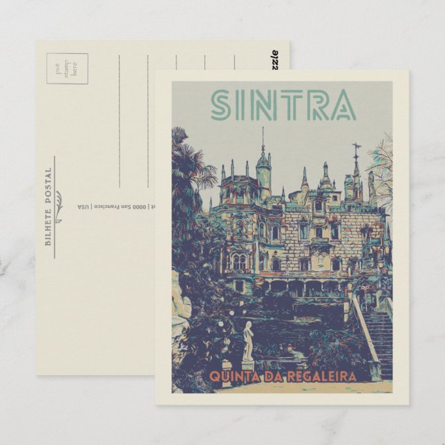 Carte Postale Palais Sintra Regaleira illustration Portugal (Devant / Derrière)