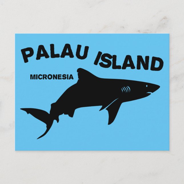 Carte Postale Palau Island Plongée Sous-Marine Avec Requins (Devant)