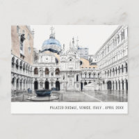 Palazzo Ducale Venise Italie Aquarelle Voyage