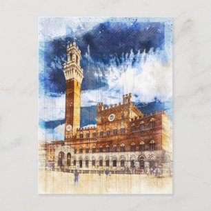 Carte Postale Palazzo Pubblico à Sienne. Toscane, Italie.