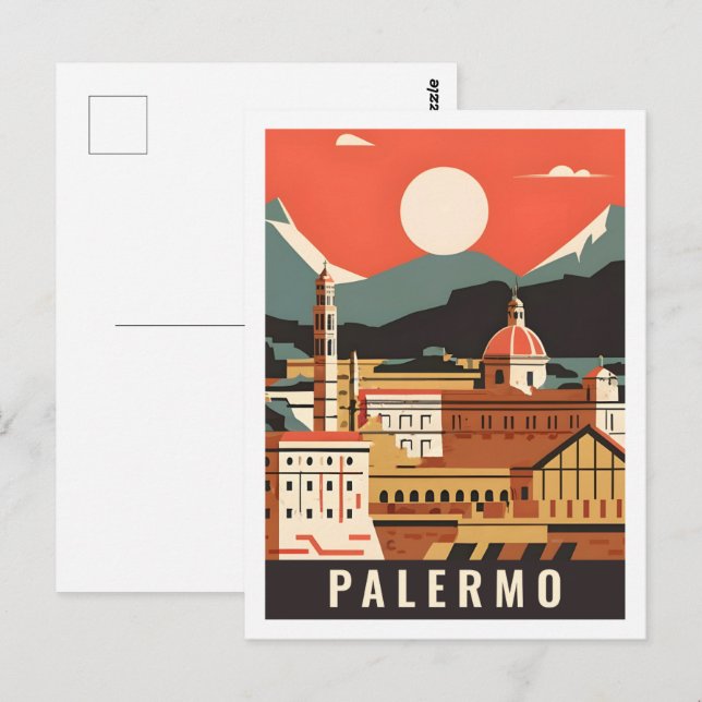 Carte Postale Palerme Italie Lieu de voyage célèbre (Devant / Derrière)