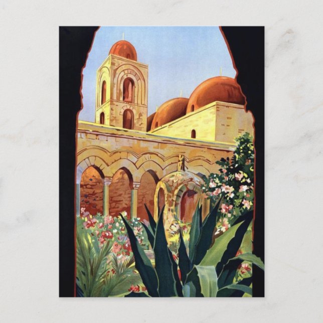 Carte Postale Palerme vintage Sicilia (Devant)