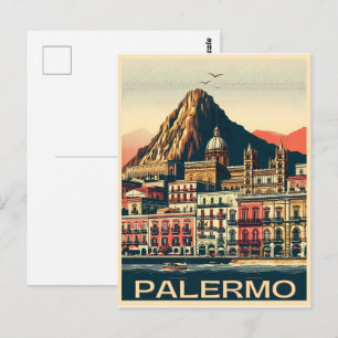 Carte Postale Palermo sicile italien vintage souvenirs cadeaux