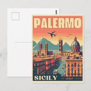 Carte Postale Palermo sicile italien vintage souvenirs cadeaux