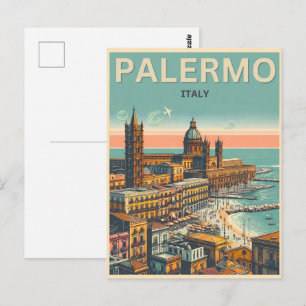 Carte Postale Palermo sicile italien vintage souvenirs cadeaux