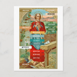 Carte Postale Palette de couleurs pour St. Joseph le travailleur