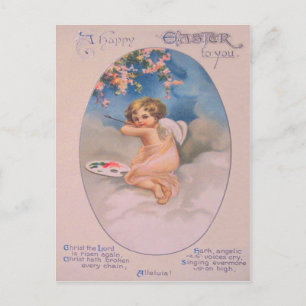 Carte Postale Palette de peinture d'arbre de cerisier d'ange ché
