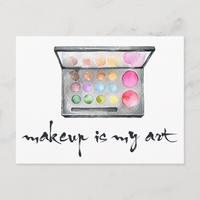 Carte Postale Palette Maquillage Artiste - Citation "Maquillage  (Devant)