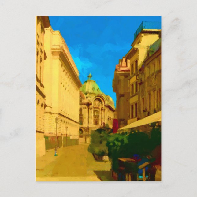 Carte Postale Pallace Bucarest peinture numérique Art Imprimer (Devant)
