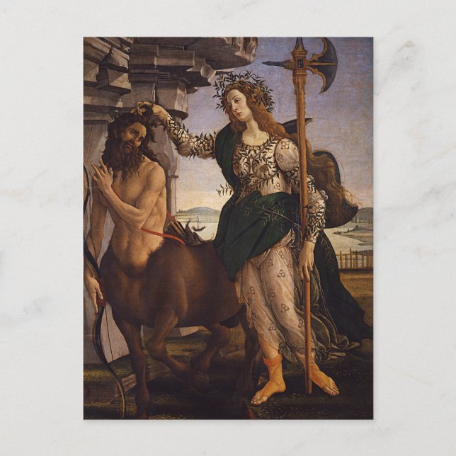 Carte Postale Pallas et Centaur par Botticelli (Devant)