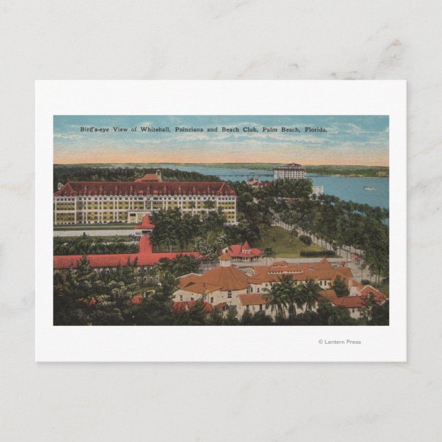 Carte Postale Palm Beach, FL - Whitehall, Poinciana, Plage (Devant)