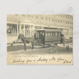 Carte Postale Palm Beach, FLorida Resort and âne trolly 1908